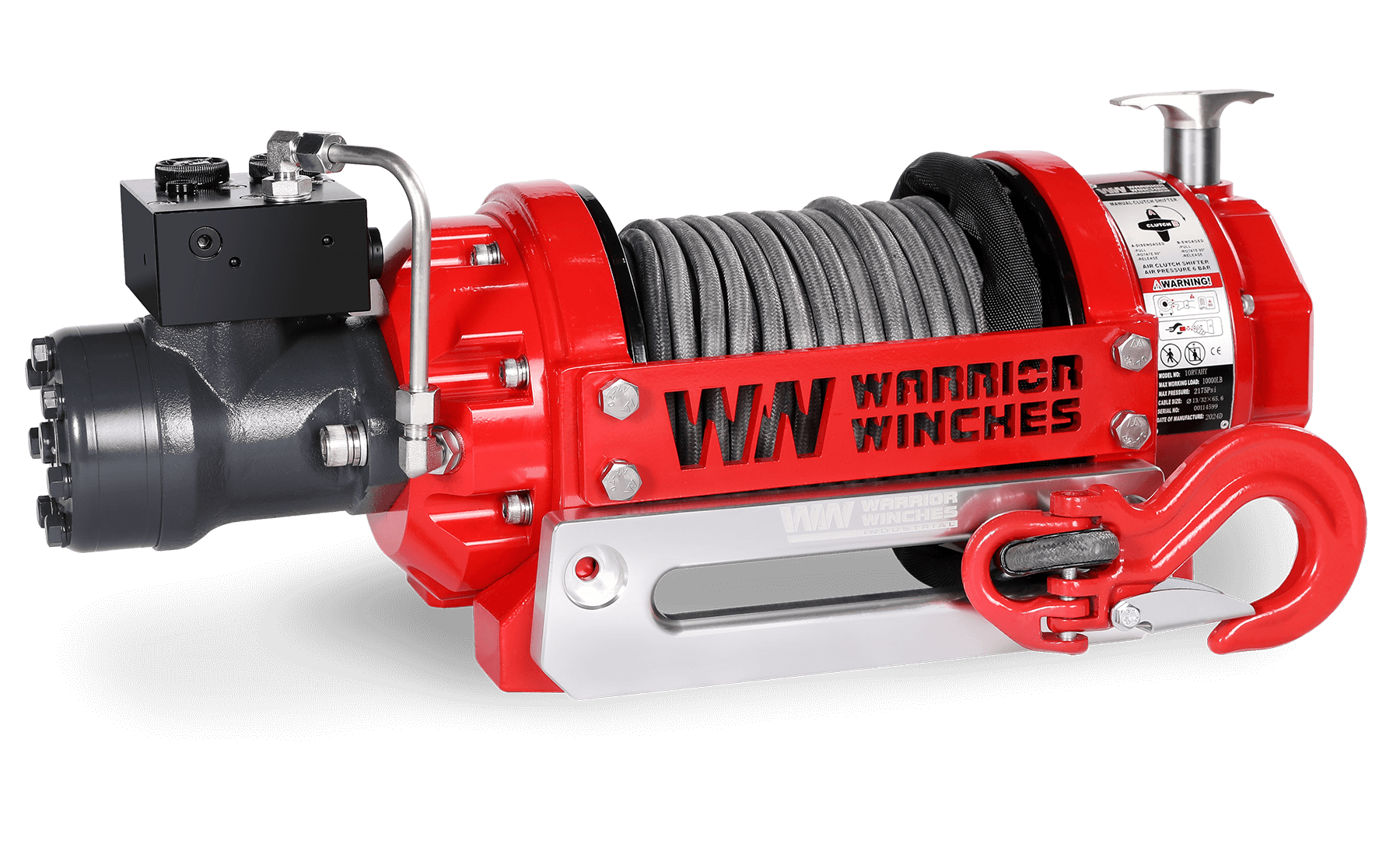 RV10 10,000lb (4.5 Ton) Industrial Hydraulic Winch - Synthetic Rope