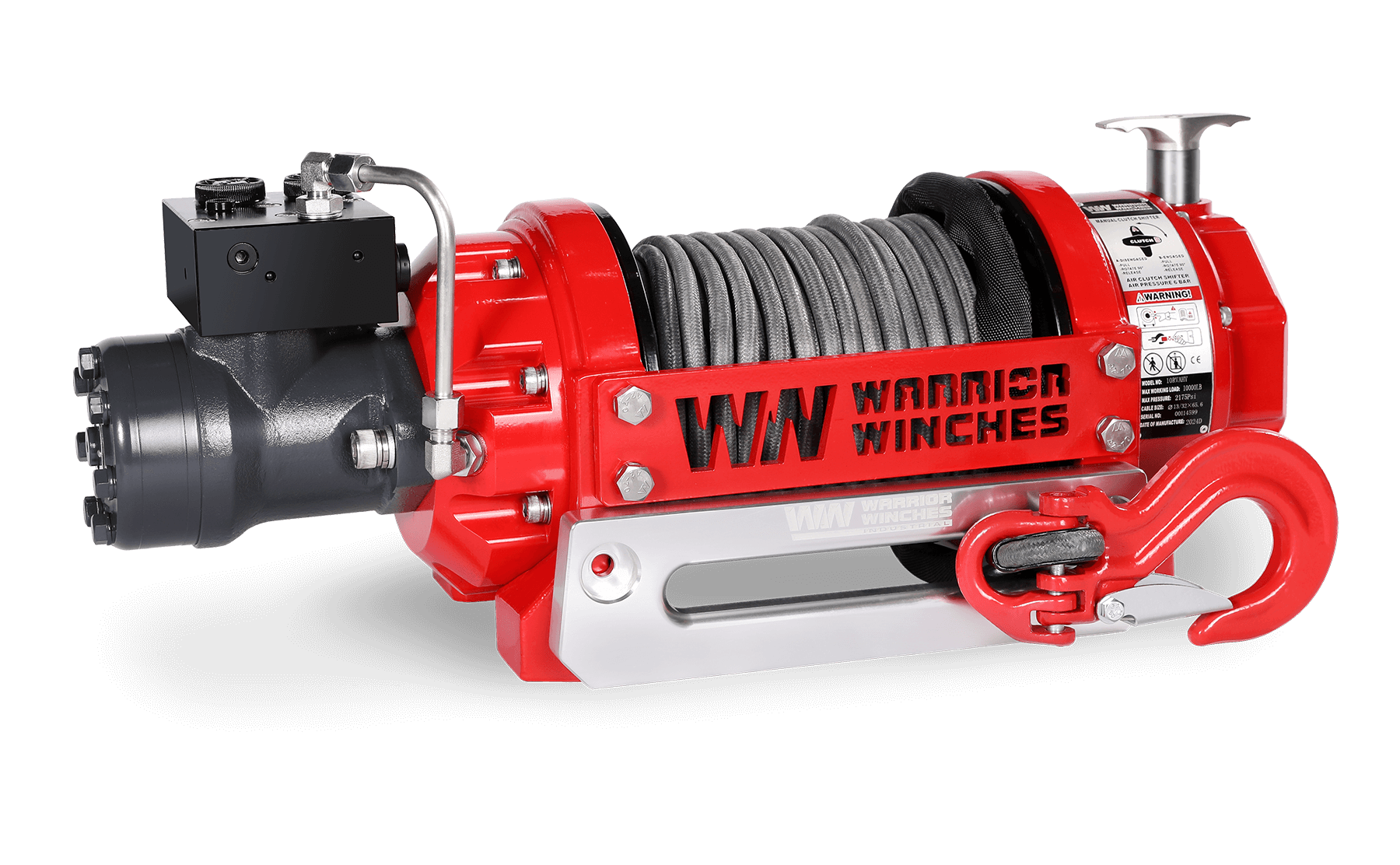 RV10 10,000lb (4.5 Ton) Industrial Hydraulic Winch - Synthetic Rope