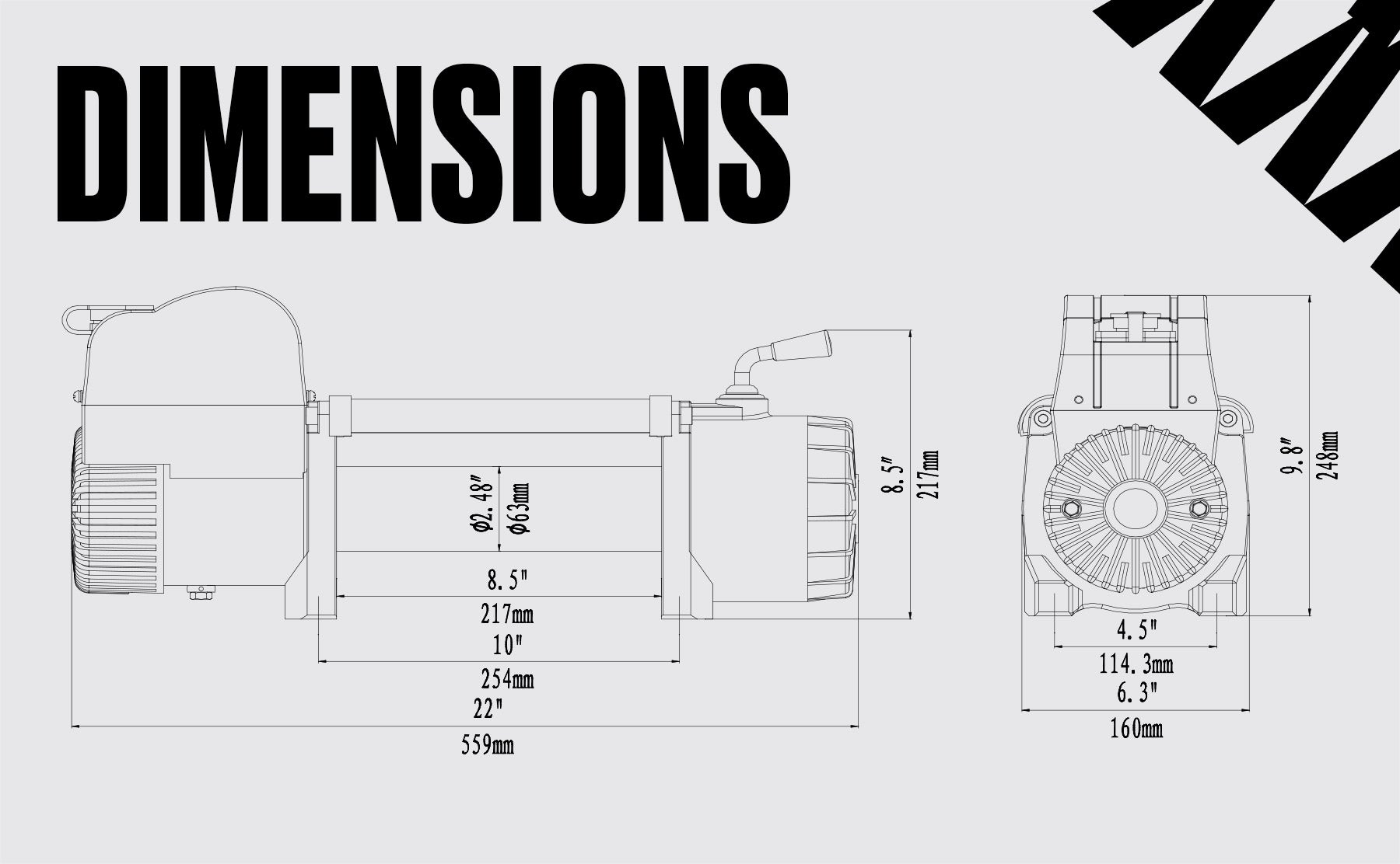 Samurai 12,500lb 12v Electric Winch - Steel Rope