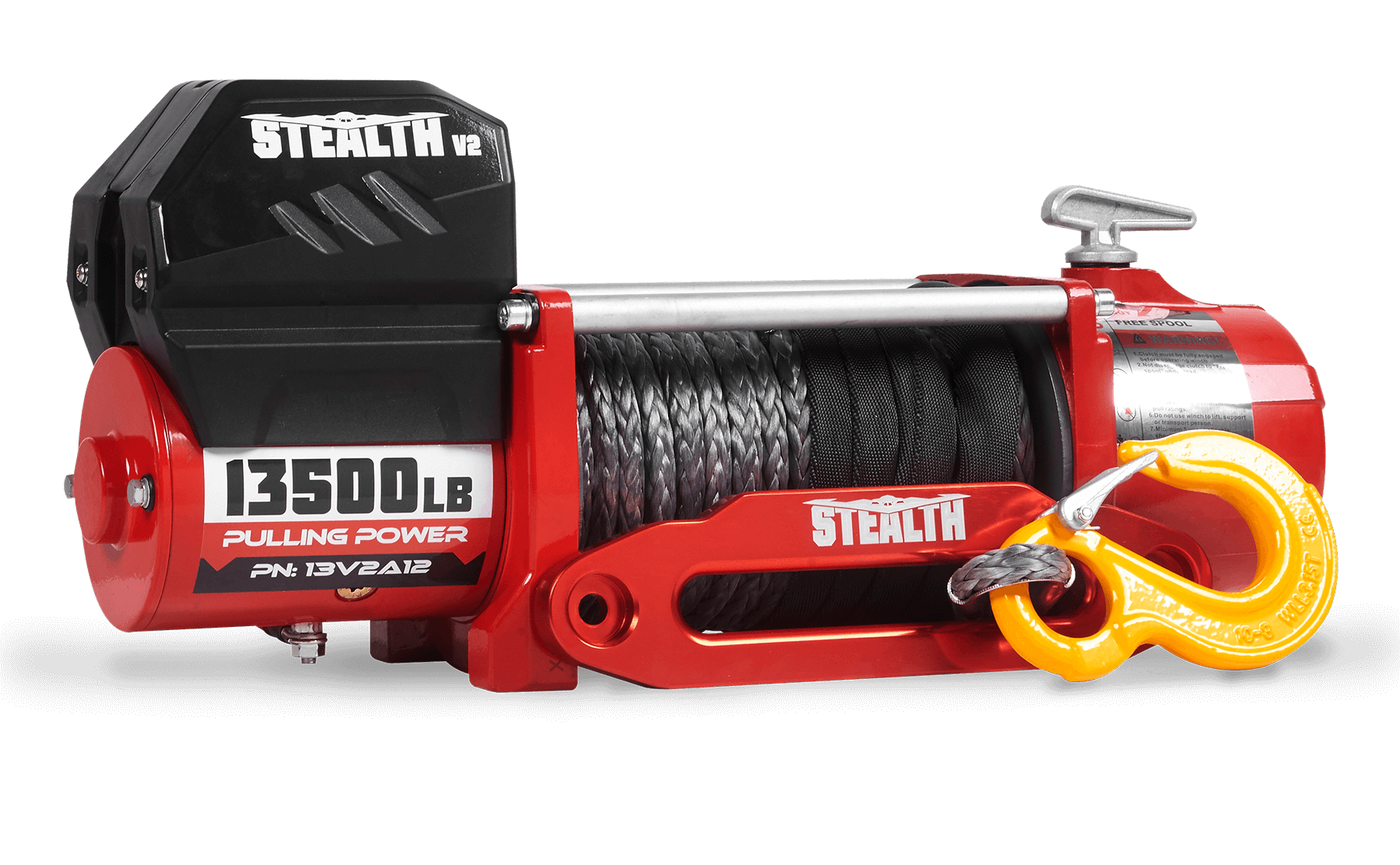 Stealth 13,500lb 12v Electric Winch - Synthetic Rope