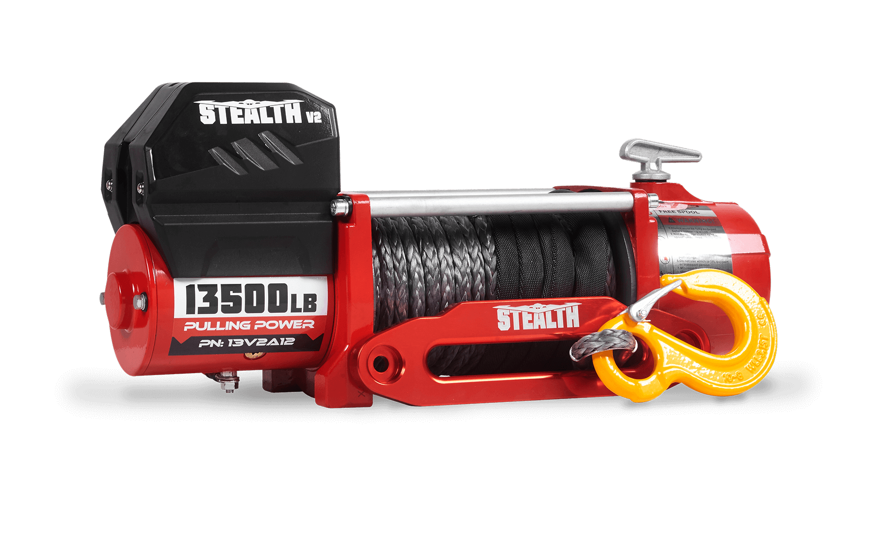 Stealth 13,500lb 12v Electric Winch - Synthetic Rope