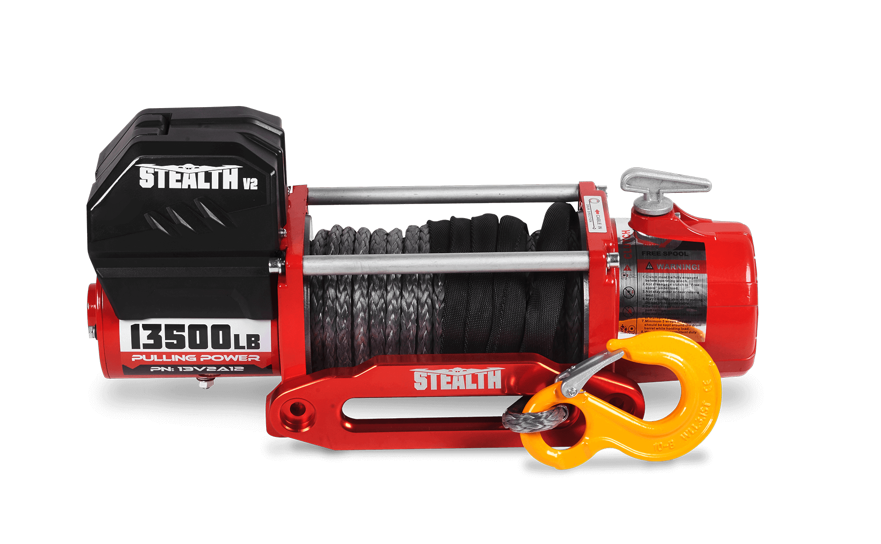 Stealth 13,500lb 12v Electric Winch - Synthetic Rope