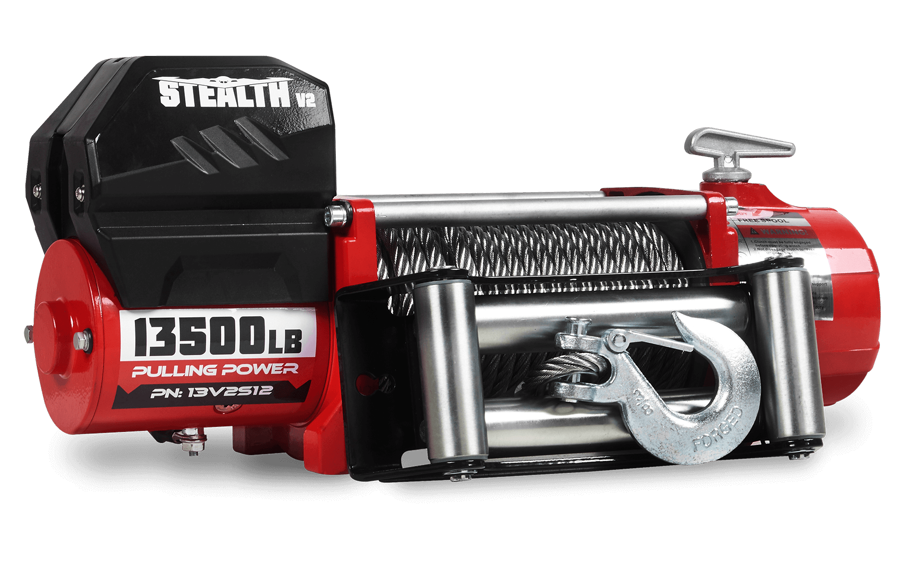 Stealth 13,500lb 12v Electric Winch - Steel Rope