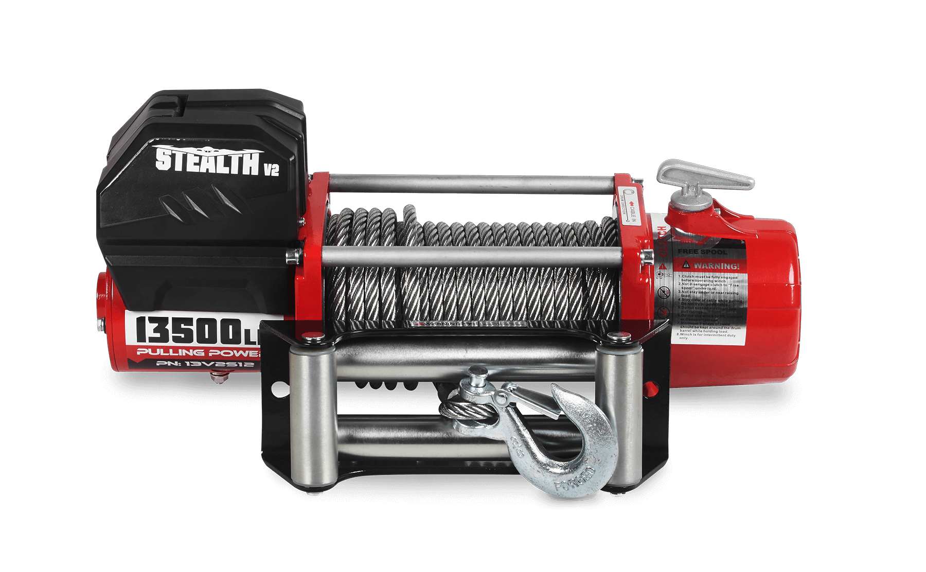 Stealth 13,500lb 12v Electric Winch - Steel Rope