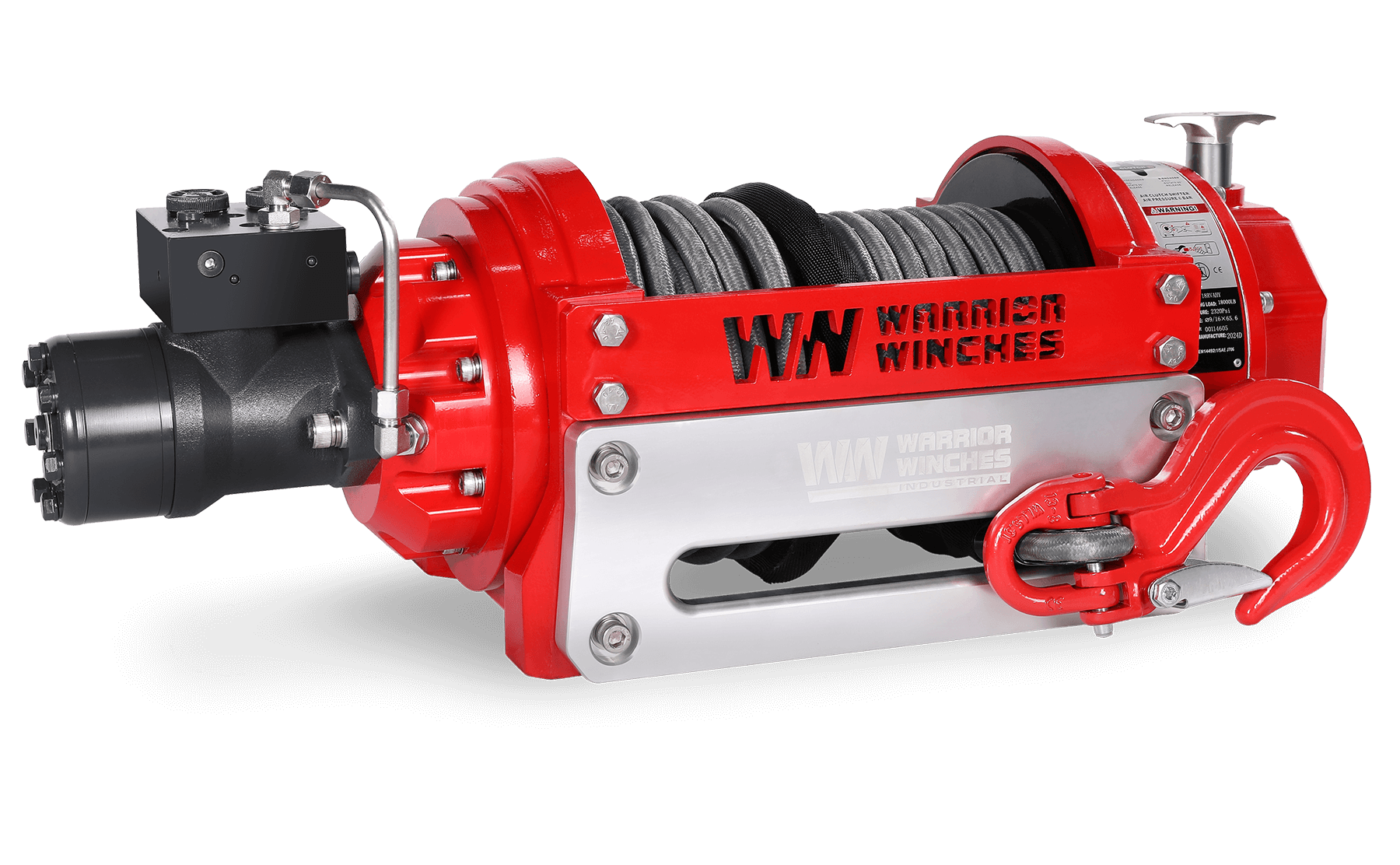 RV18 18,000lb (8.1 Ton) Industrial Hydraulic Winch - Synthetic Rope