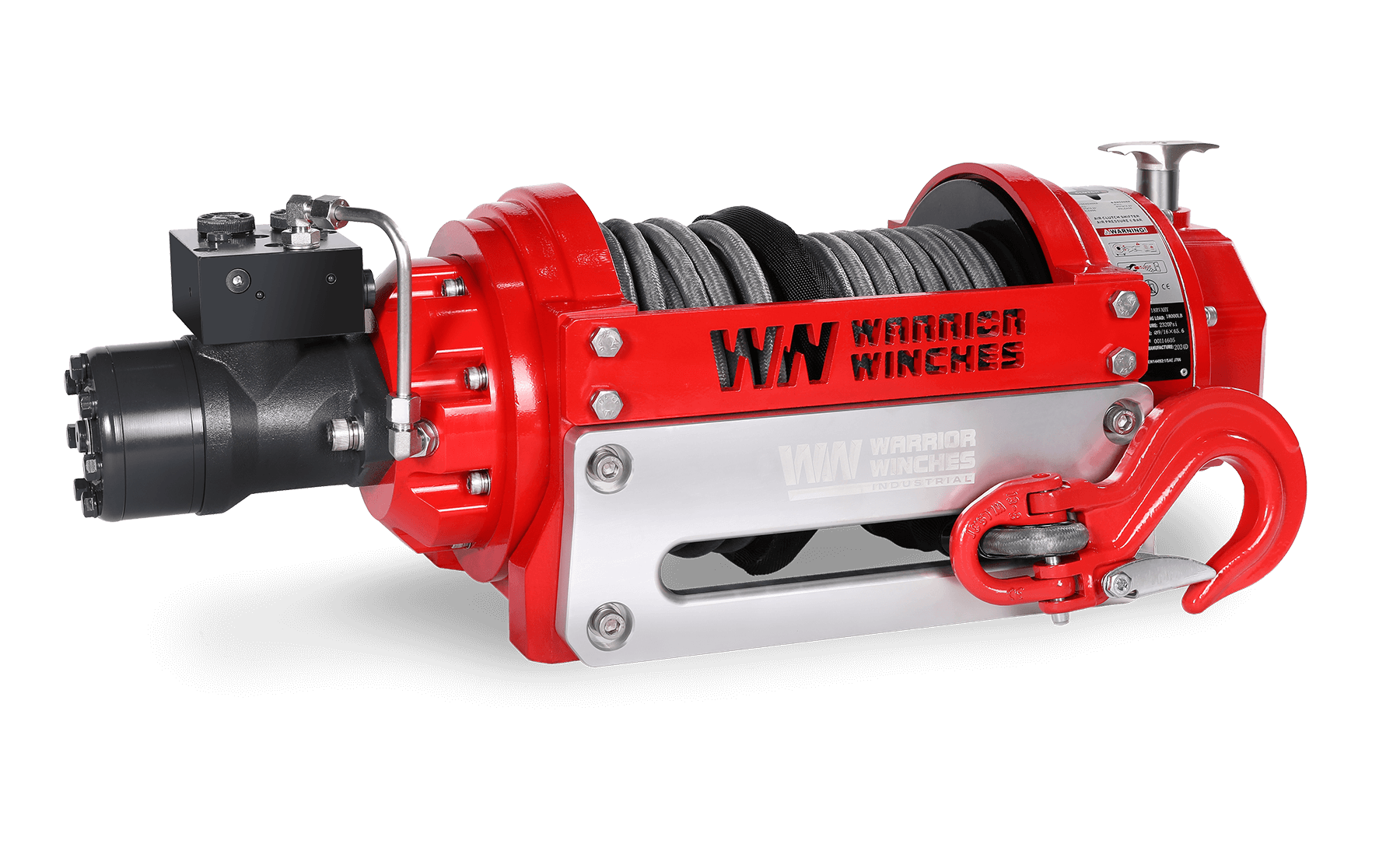 RV18 18,000lb (8.1 Ton) Industrial Hydraulic Winch - Synthetic Rope