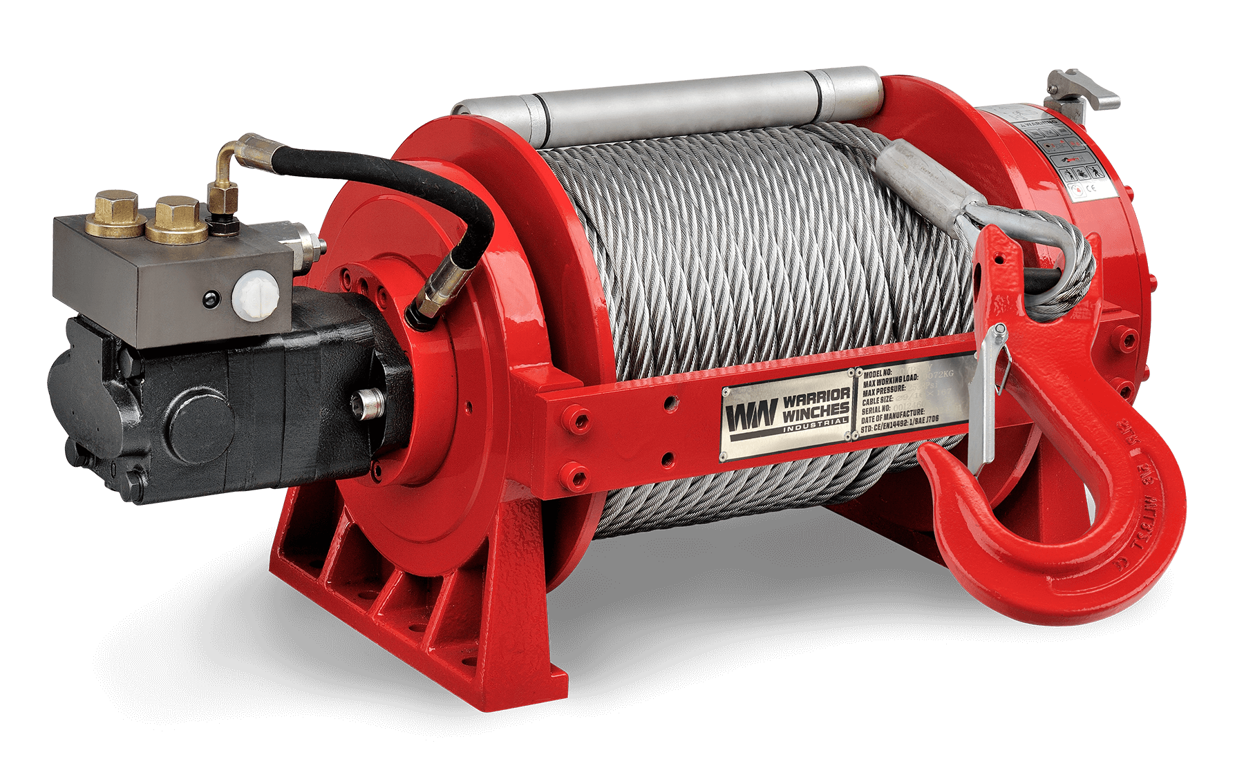 YP9 20,000lb (9 Ton) Industrial Hydraulic Winch - Steel Rope