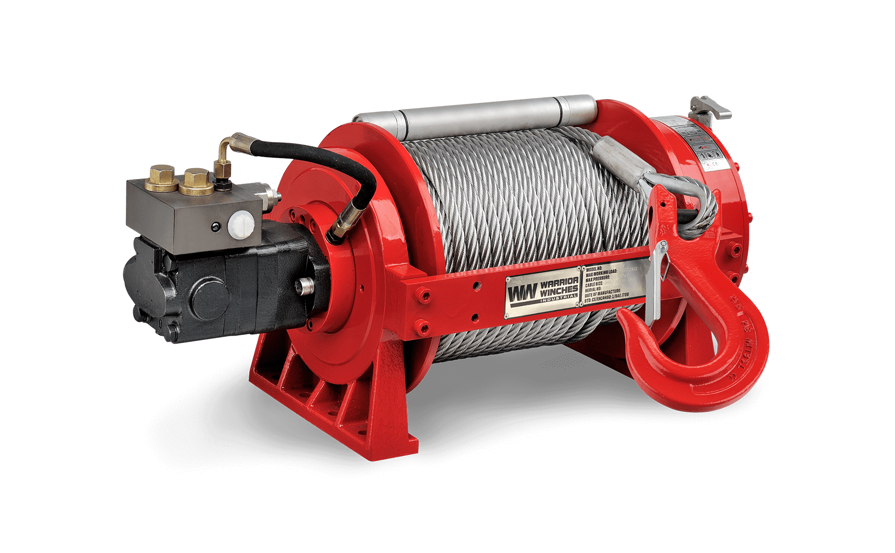 YP9 20,000lb (9 Ton) Industrial Hydraulic Winch - Steel Rope