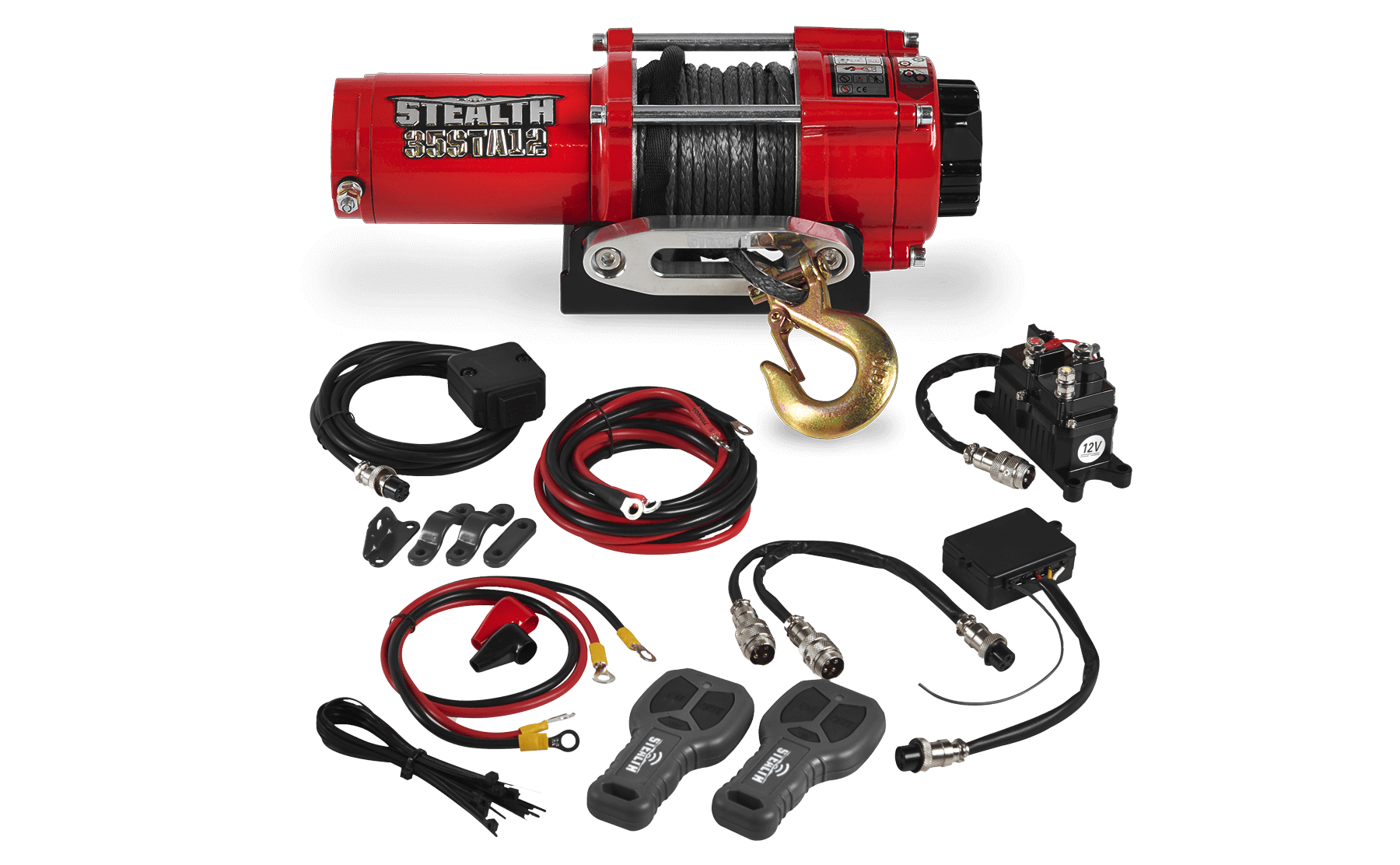 Stealth 3,500lb 12v Electric Winch - Synthetic Rope