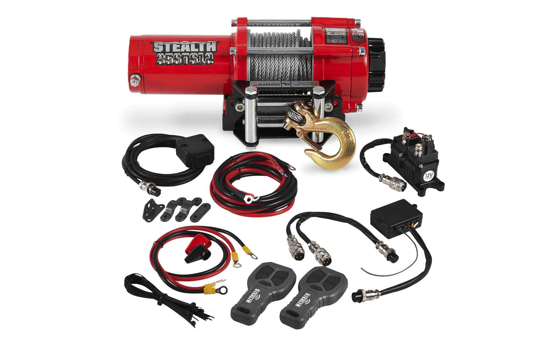 Stealth 3,500lb 12v Electric Winch - Steel Rope