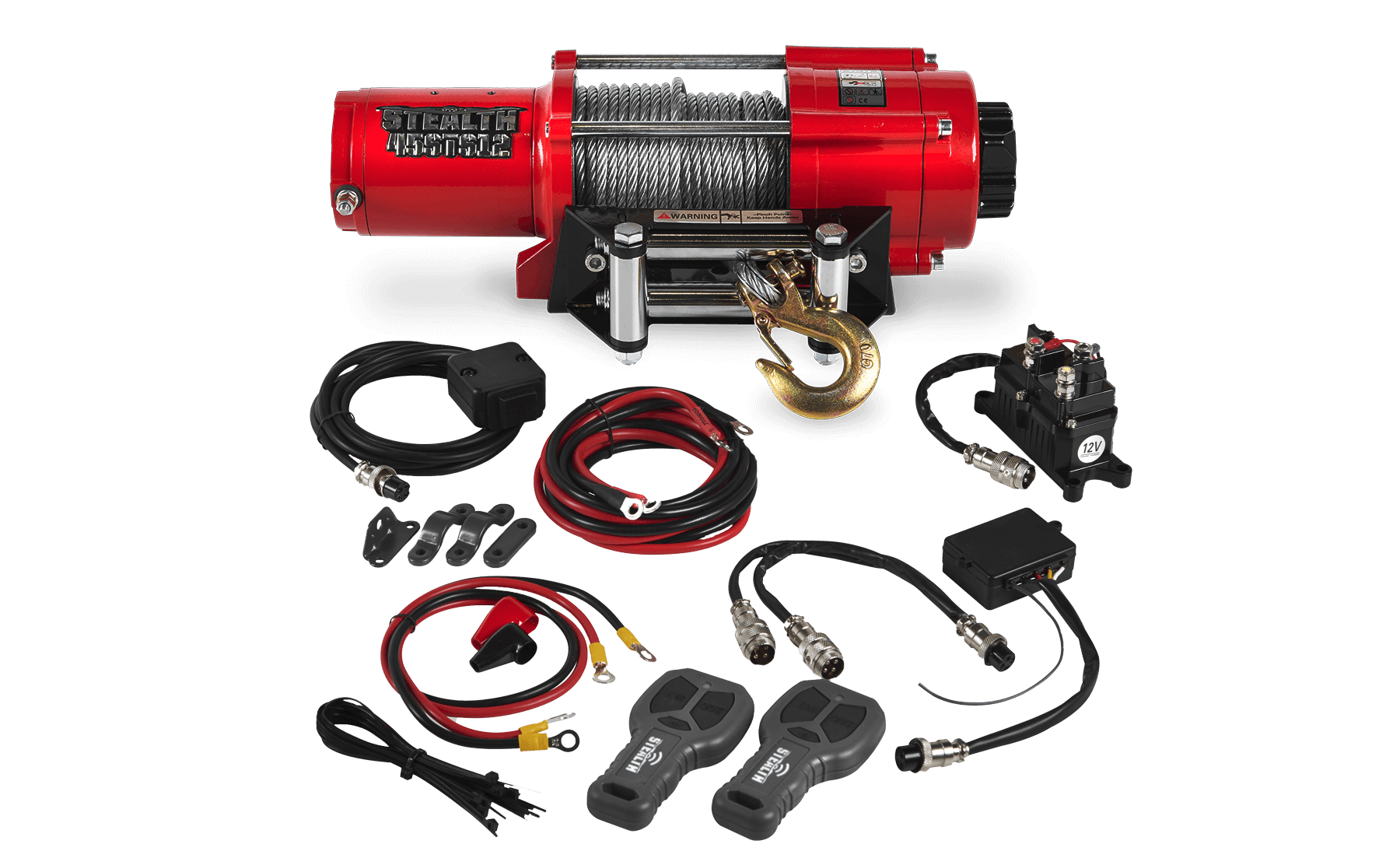 Stealth 4,500lb 12v Electric Winch - Steel Rope