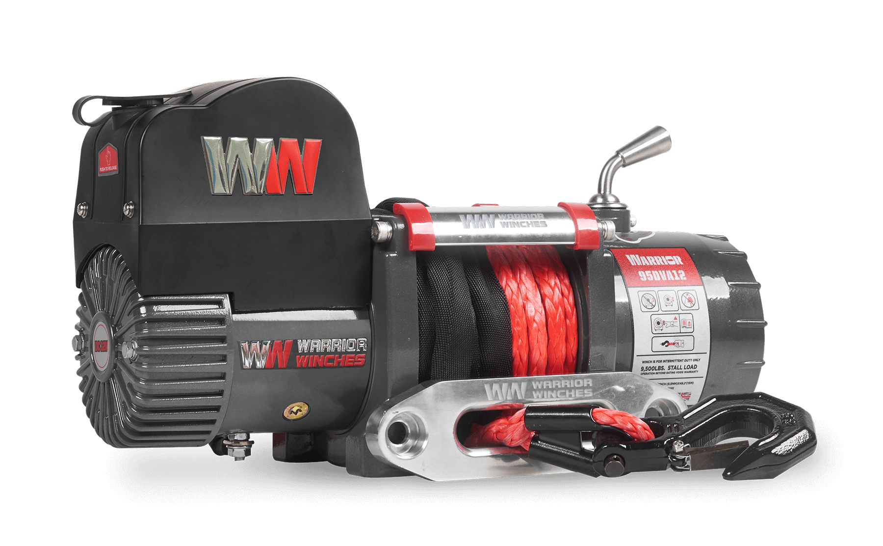 Samurai 9,500lb Short Drum 12v Electric Winch - Synthetic Rope