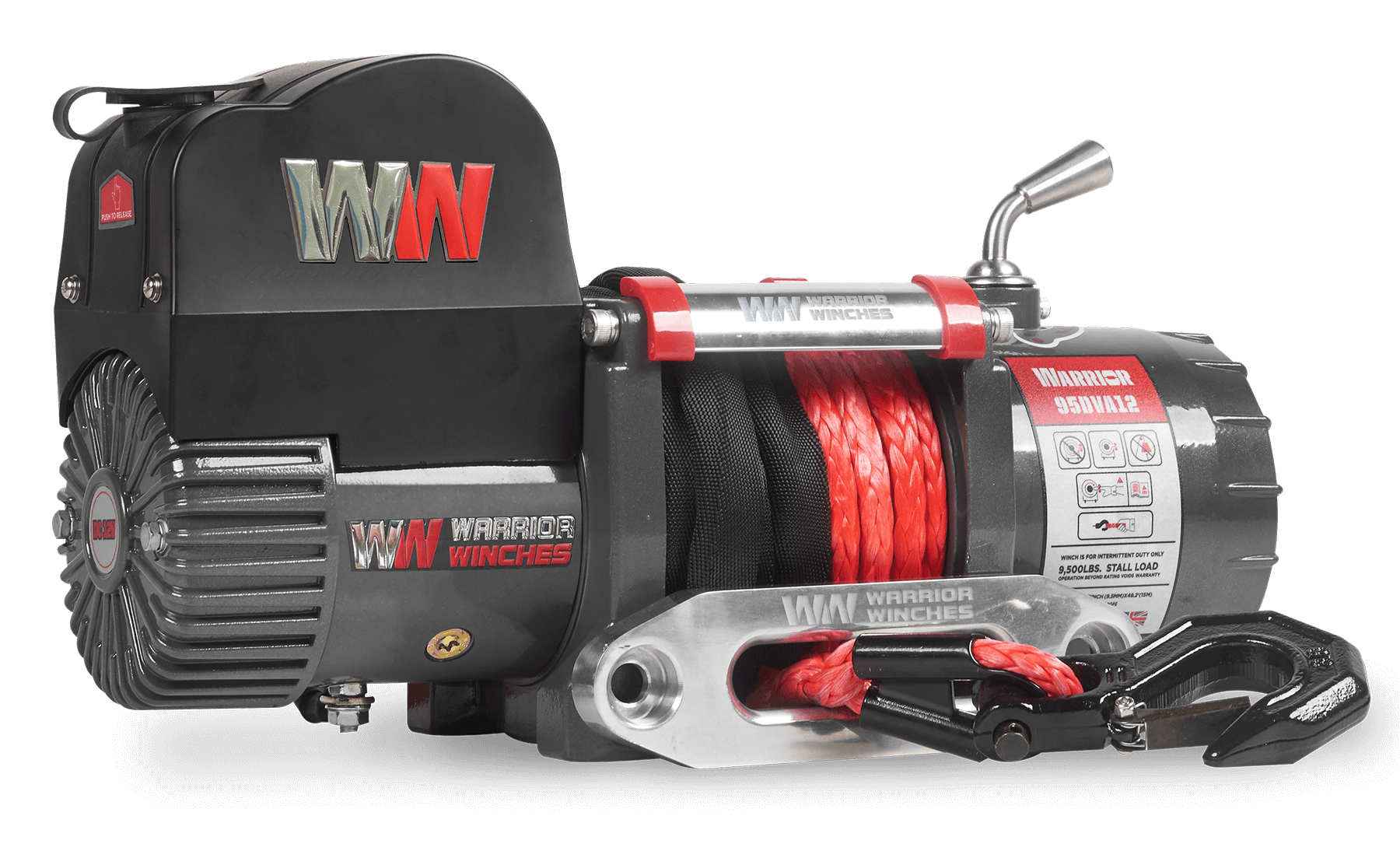 Samurai 9,500lb Short Drum 12v Electric Winch - Synthetic Rope