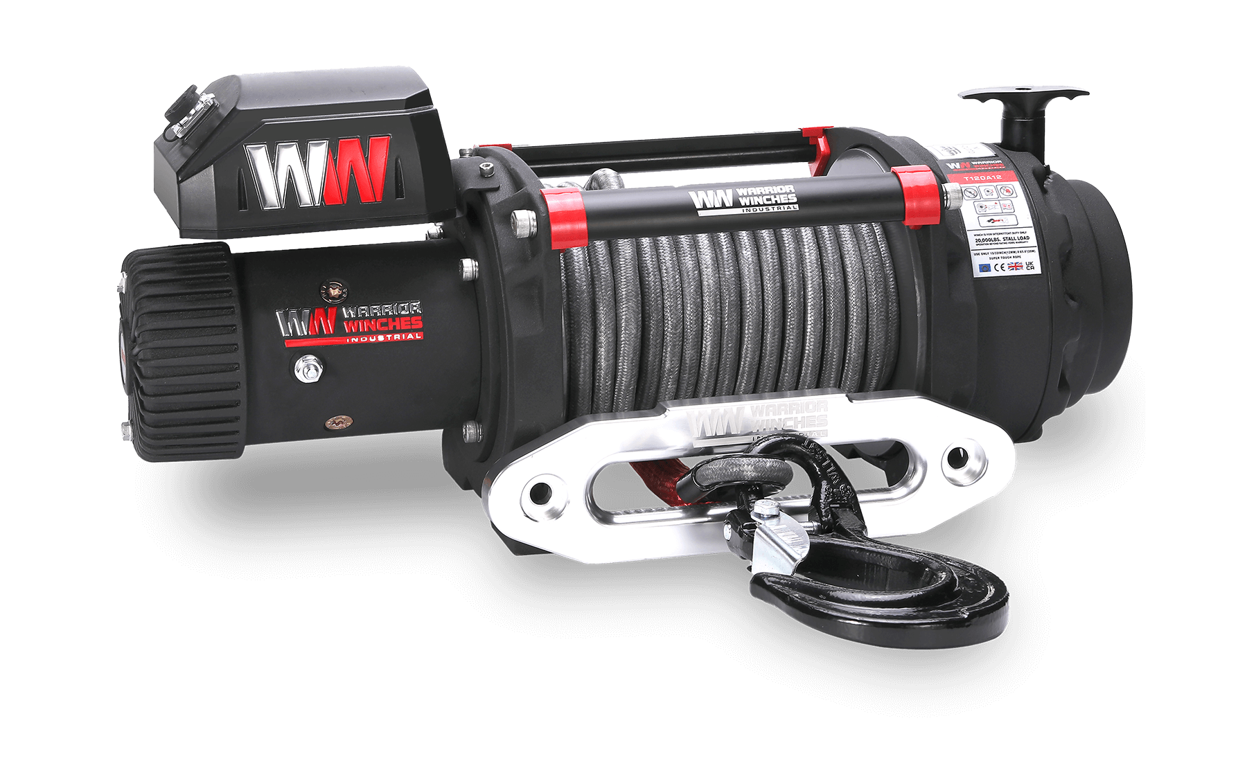 T1000 20,000lb Severe Duty 12v Electric Winch - Synthetic Rope