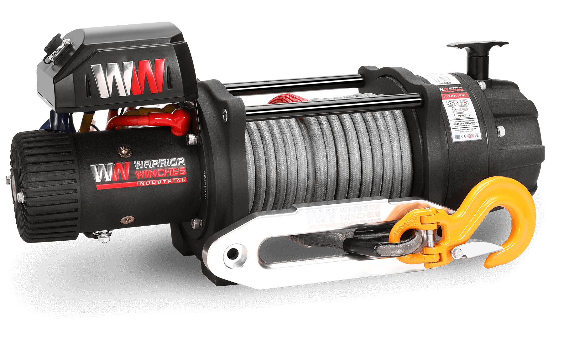 T1000 22,000lb Severe Duty 12v Electric Winch - Steel Rope