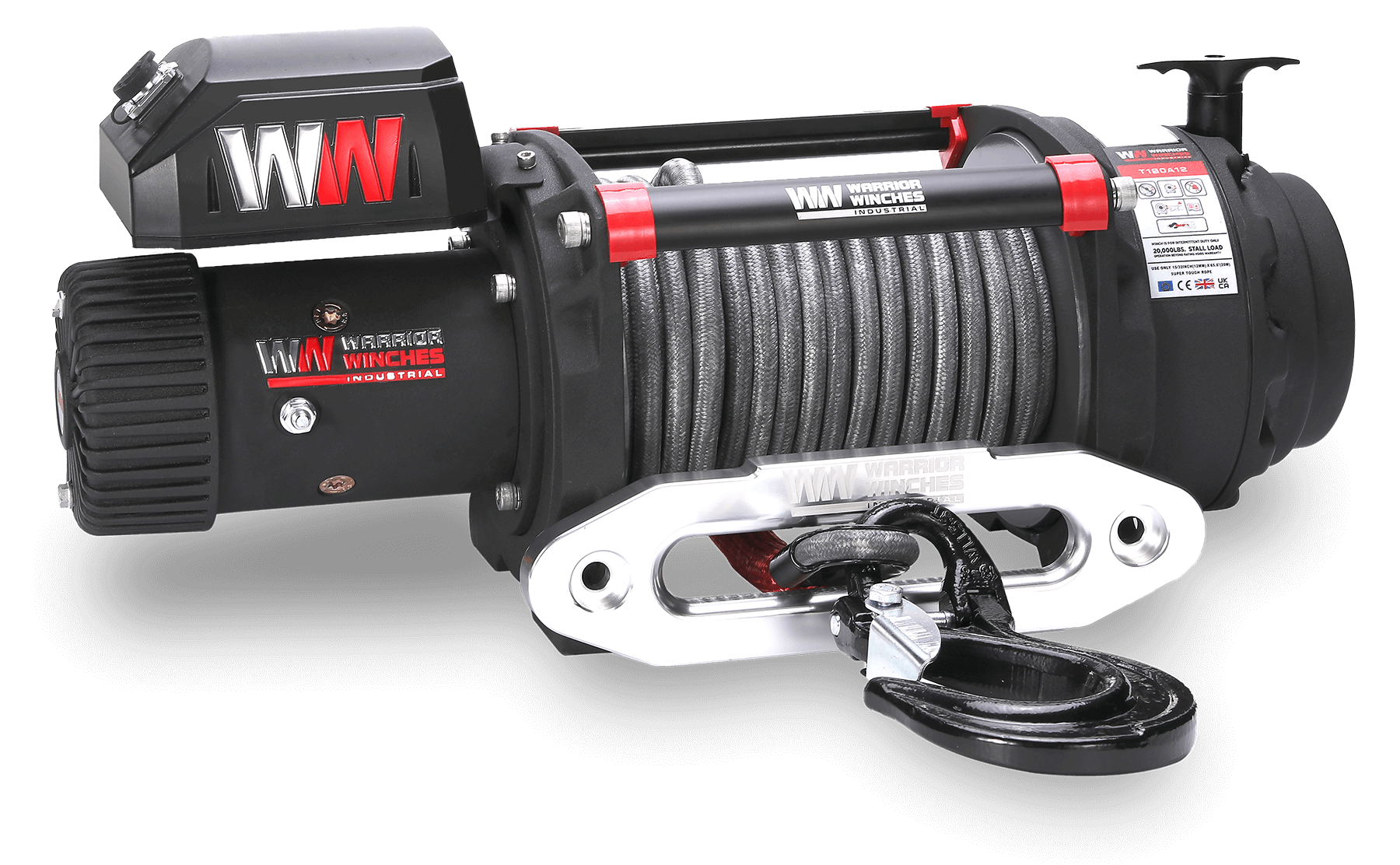 T1000 18,000lb Severe Duty 12v Electric Winch - Steel Rope