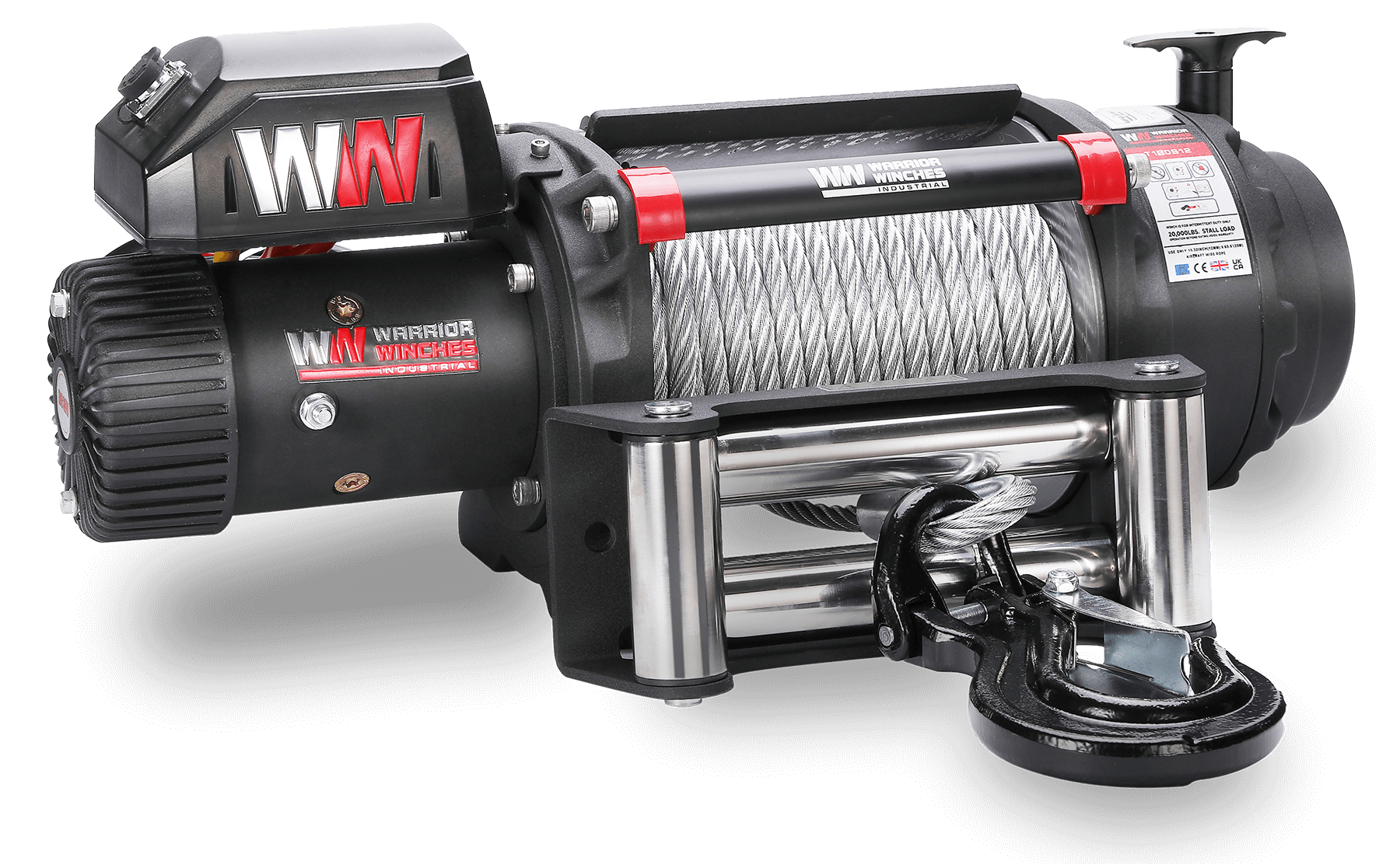 T1000 18,000lb Severe Duty 12v Electric Winch - Synthetic Rope