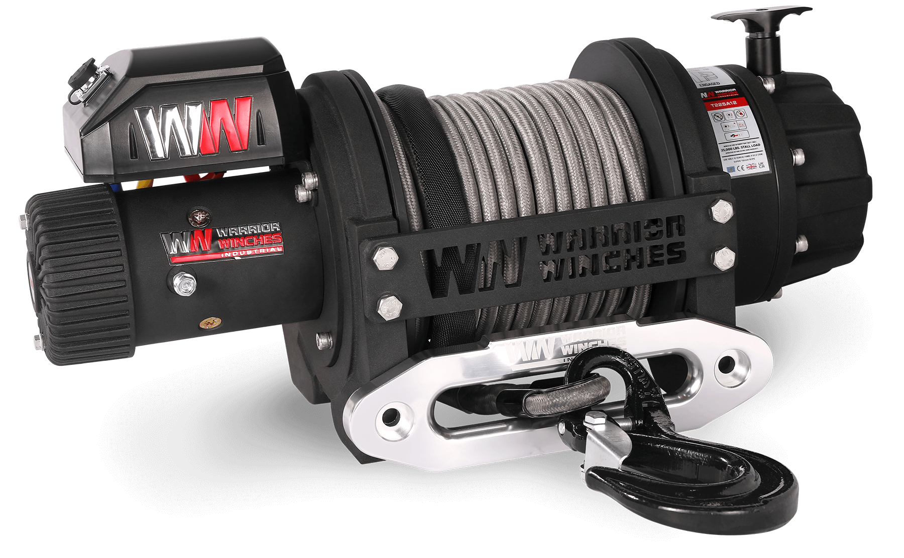 T1000 25,000lb Severe Duty 12v Electric Winch - Synthetic Rope