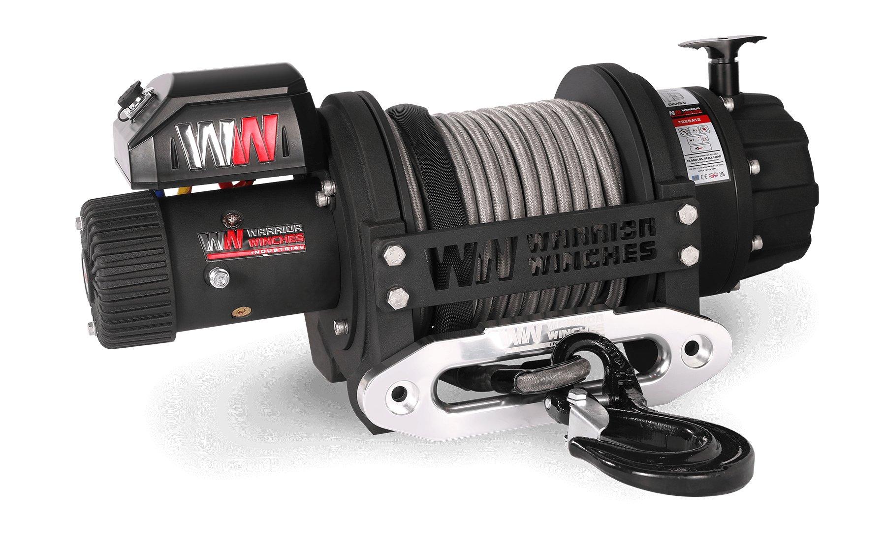 T1000 25,000lb Severe Duty 12v Electric Winch - Synthetic Rope