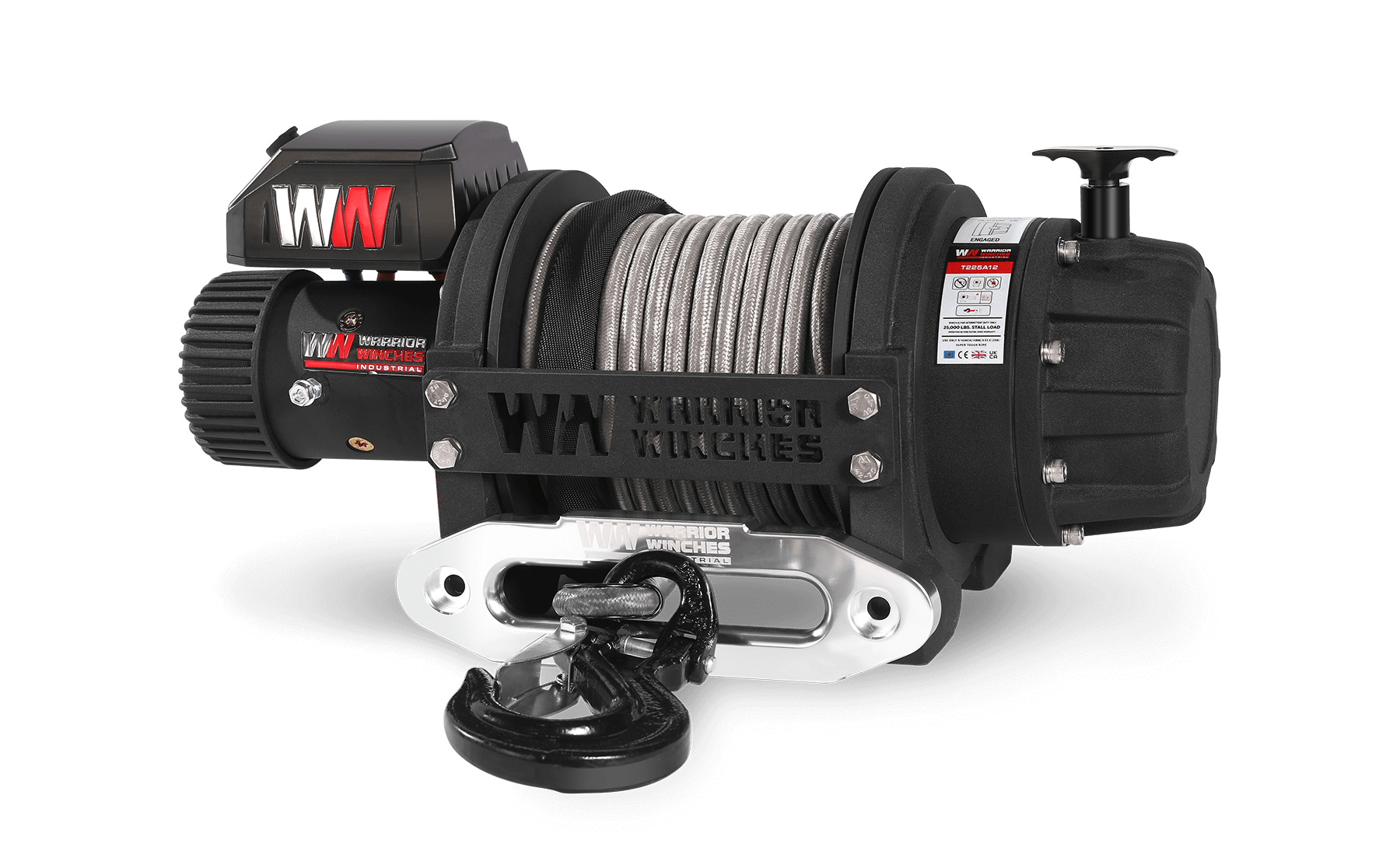 T1000 25,000lb Severe Duty 12v Electric Winch - Synthetic Rope