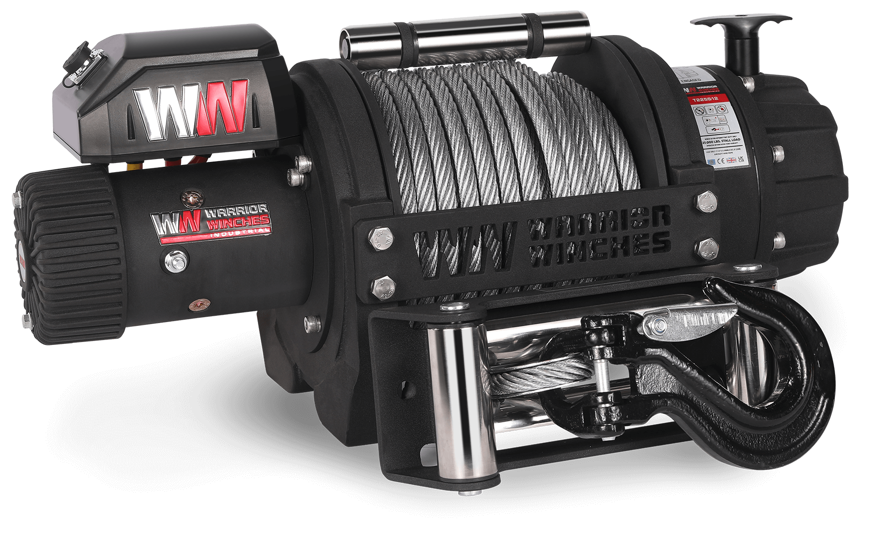 T1000 25,000lb Severe Duty 12v Electric Winch - Steel Rope