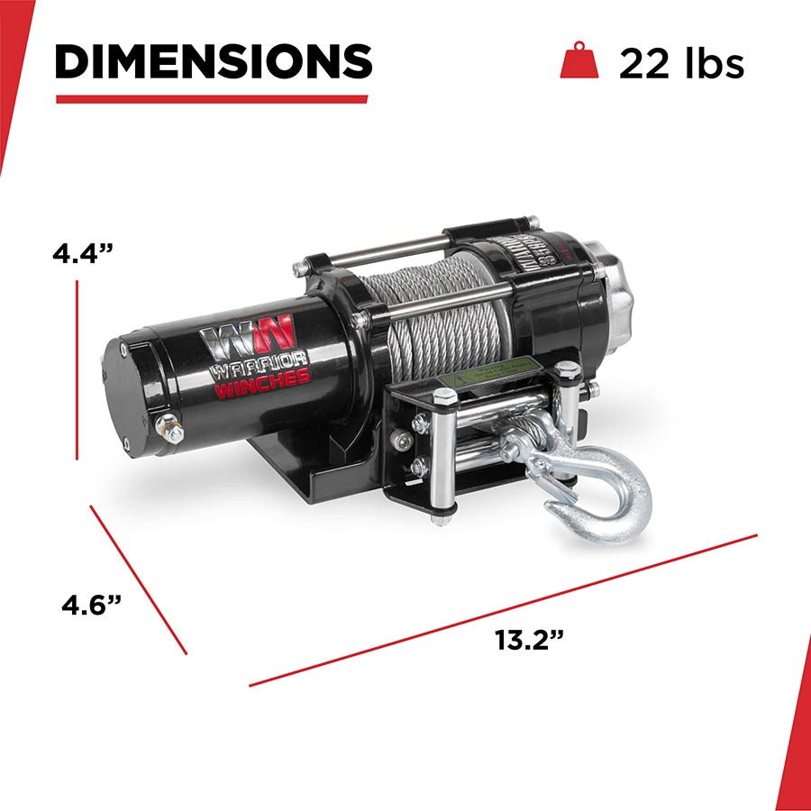 Ninja 3,500lb 12v Electric Winch - ATV